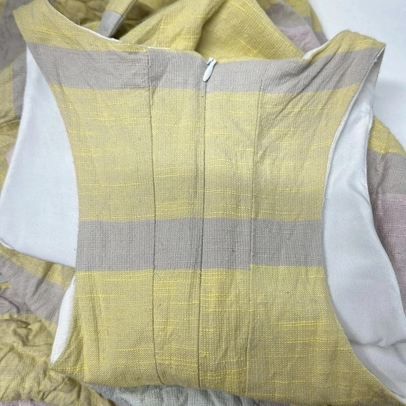 Mara Hoffman Dress Sleeveless Maxi Long Cutout Pastel Striped Yellow Tan Size 10 - Picture 6 of 6